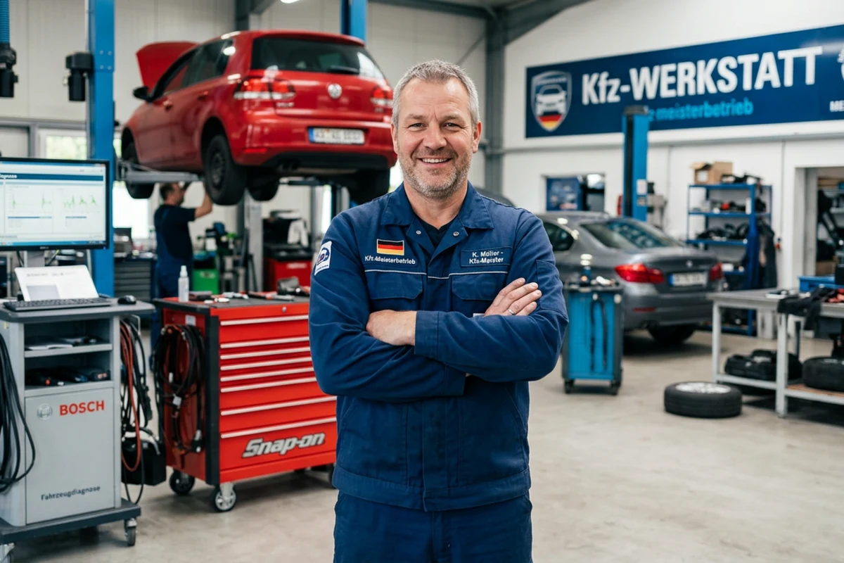 Kfz-Meister Erdal Koesker im KFZ Meisterbetrieb Nitsche Berlin-Charlottenburg
